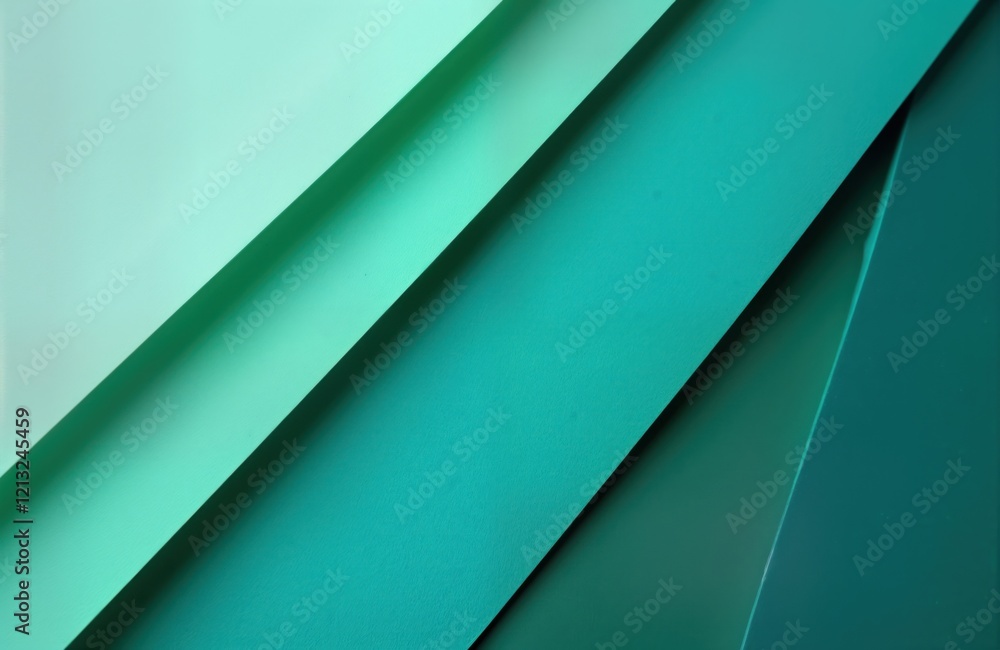 Leinwandbilder abstract layered paper texture in cyan emerald, teal hues. vintage craft paper with interesting grad