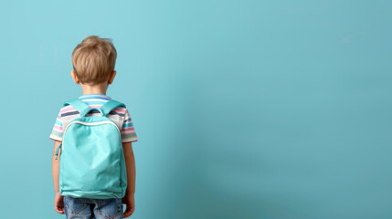 A young boy with a backpack walks into his classroom, ready for a new school year filled with learning and fun.