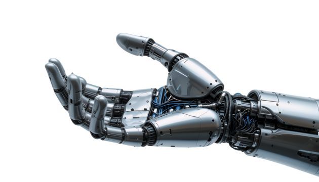 Detailed 3D Rendering of a Futuristic Robotic Hand