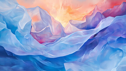 Vibrant showcasing abstract frosty ice texture with radiant blue picture. Arctic Desert. Illustration