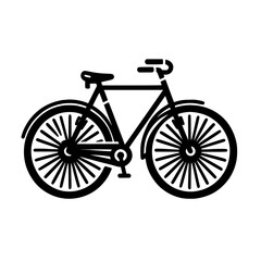 Classic Bicycle Illustration: Black and White Vector Graphic of a Vintage Bike. Perfect for cycling enthusiasts and design projects.