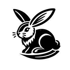 Black and White Rabbit: A Stylish and Elegant Animal Graphic Design