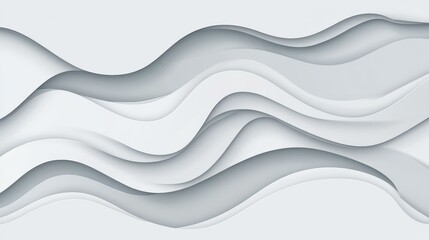 Clean, modern abstract design in white and grey, featuring dynamic waves for a futuristic tech aesthetic.