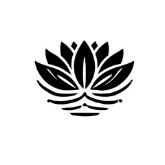 Black and White Lotus Flower Minimalist Art Print: Elegant Nature Design, Symbol of Peace and Serenity