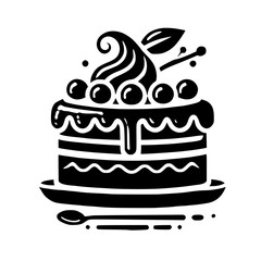 A delectable layered chocolate cake adorned with blueberries and whipped cream, a delightful dessert for any occasion. This image is perfect for food blogs, bakeries, and dessert lovers.