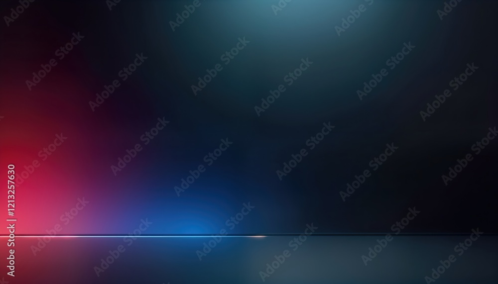 Poster empty modern studio room with gradient background. dark black, blue gradient. trendy abstract tech d