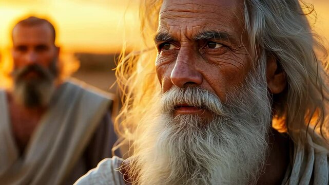 Explore the biblical figure of Enoch, known for his unique bond with God and rich spiritual legacy in a serene portrait.