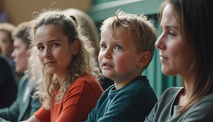 Obraz premium Family Attentively Watching a Show