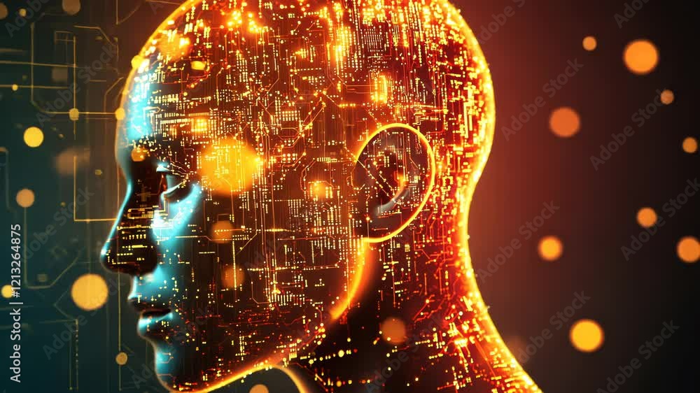 Poster exploring the fusion of technology and human imagination in a vivid digital landscape. generative ai