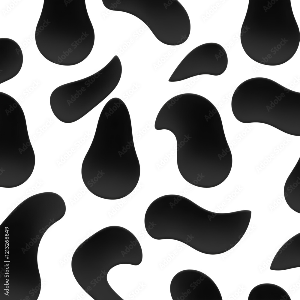 Poster random black shapes pattern high quality png isolated on transparent background