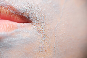 Fototapeta premium Close up of face mask texture when dry