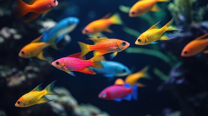 Obraz premium Vibrant Reef: A Symphony of Colorful Fish