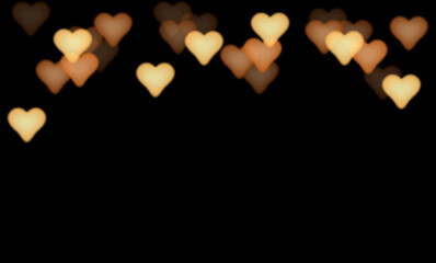 graphic background in the form of vector golden hearts with bokeh effect. perfect illustration for valentine's day