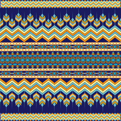 traditional fabric design blue background.