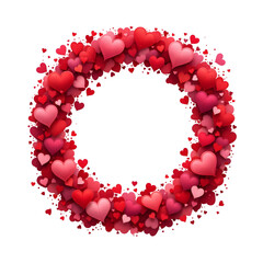 Obraz premium Valentines circle border PNG transparent background