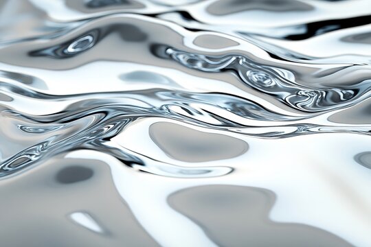 A background with silver waves. Generative AI