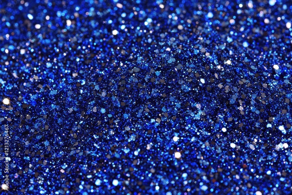 Poster deep blue glitter creates a sparkling and textured background, perfect for adding a touch of glamour