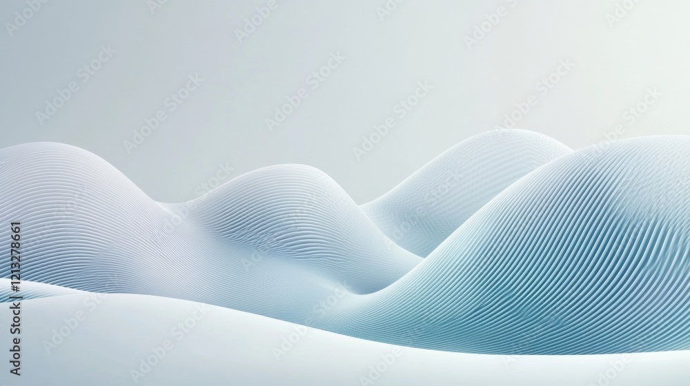 Poster minimalist abstract background featuring flowing lines and a subtle blue gradient, creating a sense 