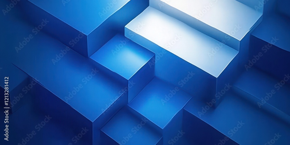 Poster abstract geometric background with blue and white overlapping planes and diagonal lines