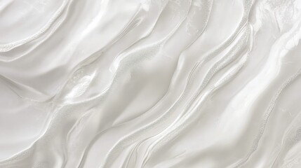 Obraz premium Creamy white texture, flowing swirls, studio shot, background blur, cosmetic backdrop