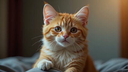 The feline friend is captured in a portrait, showcasing its distinctive features
