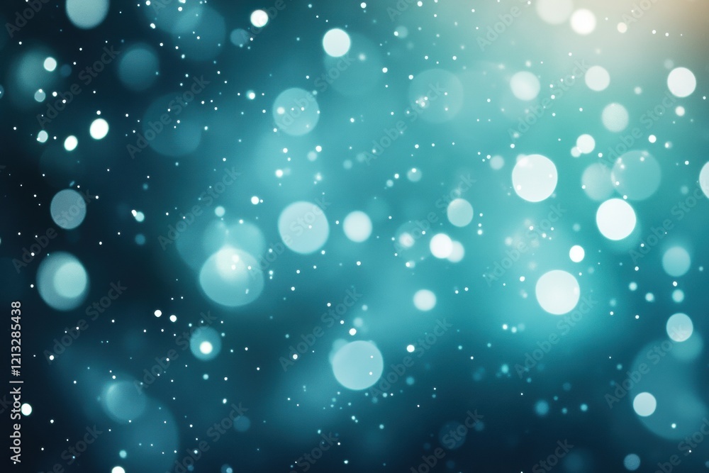 Poster teal glitter background with bokeh effect adding a touch of magic and sparkle