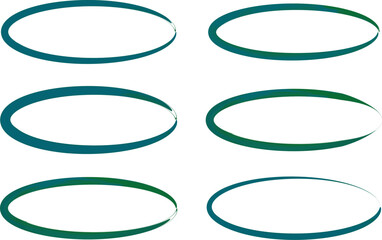 dark green abstract watercolor ellipse set vector