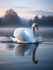 Fototapeta premium swan on the lake