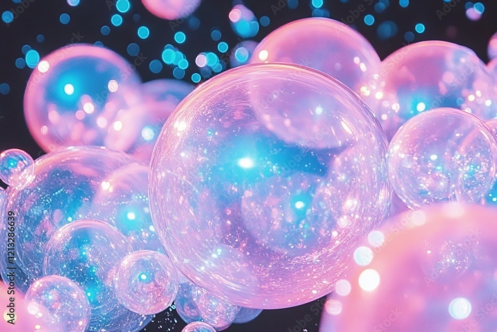 Poster A stunning display of light and color captured in bubble form.