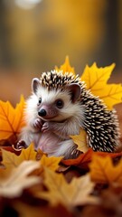 A small, spiny mammal with a round body and short legs