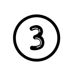 Circle number symbol sign