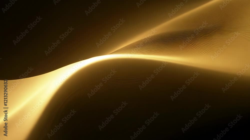 Poster mesmerizing golden waves gracefully dance in soft light, creating a serene and enchanting atmosphere