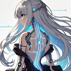 Sci-Fi Android with Intricate Wiring