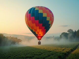 Obraz premium Ride the sky with serenity, where the world unfolds beneath your gentle ascent