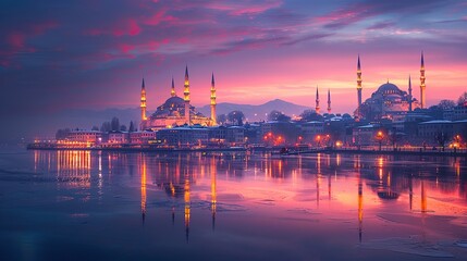 Obraz premium Beautiful_aurora_borealis_over_the_snowy_landscape