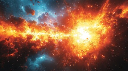 Naklejka premium Comic Book Explosion Background Dynamic Thunder Flash Energy Design