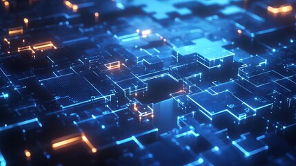 Abstract Digital Network, Futuristic Technology Background