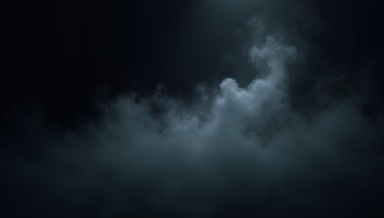 Dramatic Cloudy Sky Against a Dark Background, A dramatic, moody image of billowing clouds against a completely black background.
