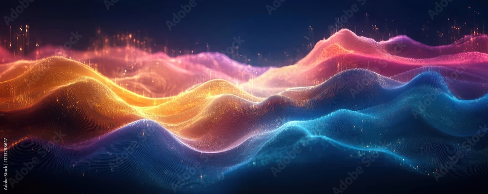 Poster vibrant abstract digital background for technology and science applications