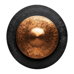Isolated Gong with Echoing Light and Dark Patterns on White Background