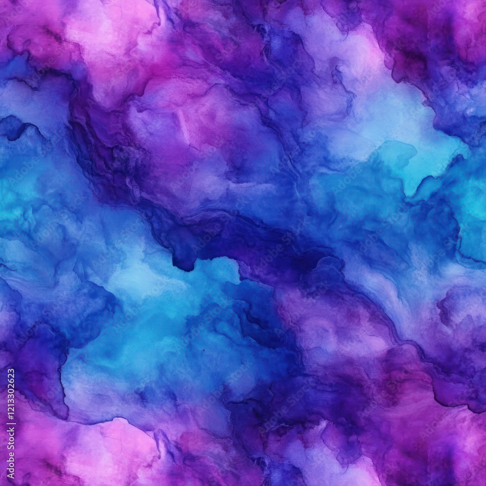 Poster seamless abstract watercolor pattern with deep purples and turquoise for modern design
