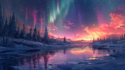 Fototapeta premium _The_mesmerizing_beauty_of_the_Northern_Lights