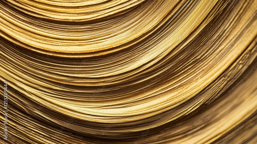 Poster golden abstract texture with curved lines and elegant swirls
