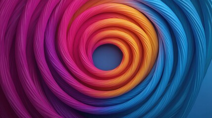 Obraz premium Colorful Swirl of Bright Threads in Vibrant Shades of Blue and Pink