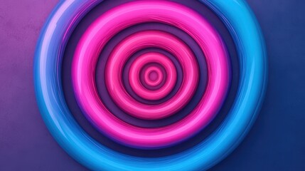 Obraz premium Abstract Circles in Vibrant Blue and Pink Neon Colors Background