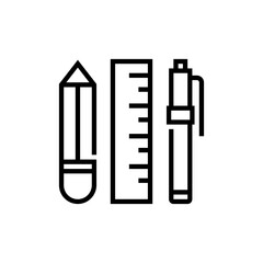 Education element icon. Educational equipment. Black icon. Silhouette