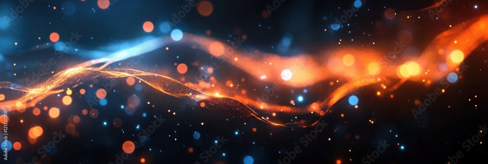 Aufkleber Abstract Digital Network Connectivity with Glowing Lines in Futuristic Online Interface