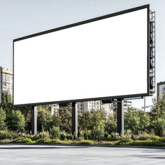 Fototapeta premium Large blank billboard isolated on transparent background 