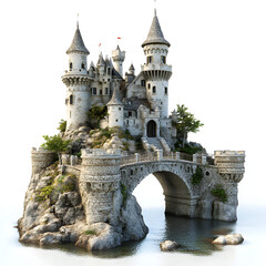Fototapeta premium Majestic Island Castle - A Timeless Architectural Masterpiece