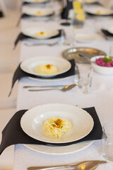 Traditional Polish broth with noodles